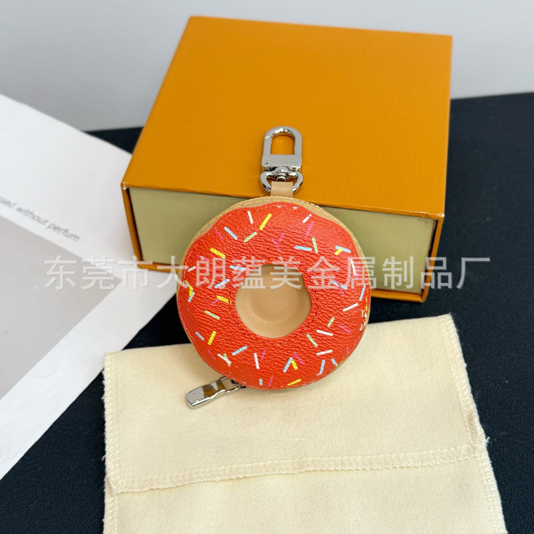 Colgante Monedero en Forma de Dona de Cuero PU Decorativo para Bolsa y Coche