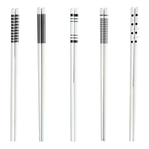 Japanese tableware household ceramic chopsticks creative kitchen chopsticks Hepburn simple high-end public chopsticks 5 pairs per person