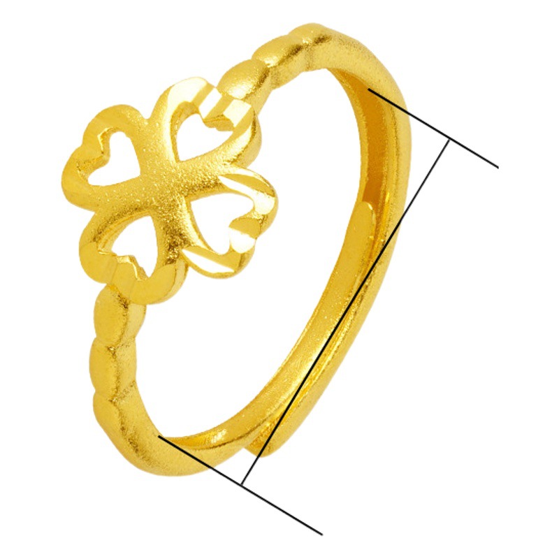 Anillo de oro de la arena de las mujeres de largo tiempo no se desvanece diseño de nicho nudo chino elegante simple moda anillo de las mujeres de imitación de joyería de oro