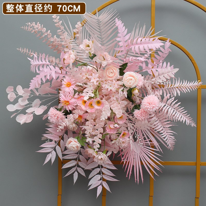 新款婚庆大款地排花绢花成品装饰尤加利花排台路引婚礼花艺|undefined