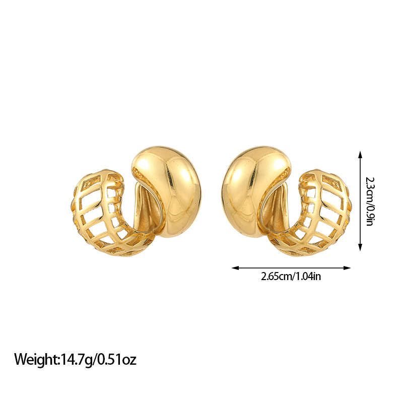 21g Weight Titanium Steel Ear Needle Material Earrings, Ear Studs Classification 1 Pair Quantity Holiday, Street Occasion Titanium Steel Material Geometric Pattern All Seasons Season Women's Gender Plating Design Retro, Commute Style 1 Pair Retro Commute Geometric Plating Titanium Steel Earrings Ear Studs 2