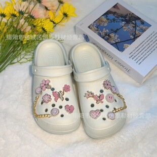 �¿��m��crocs����Ь���W��ɫ�r�����DIYЬ��Ь�����b