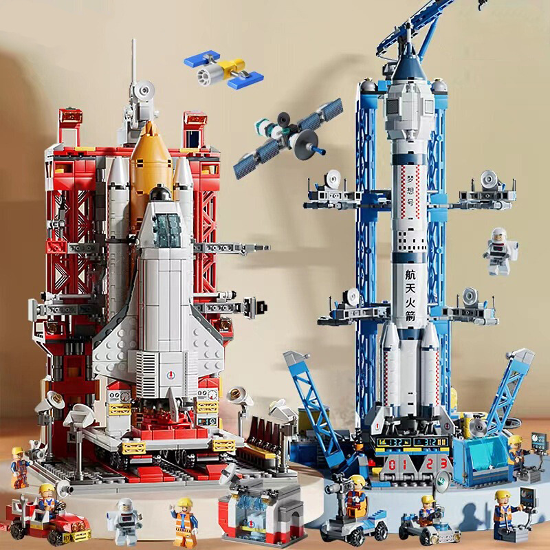 Compatible with Lego China Space Shuttle Launch Vehicle Building Blocks Model Children's Educational Assembled Toys for Boys Gift