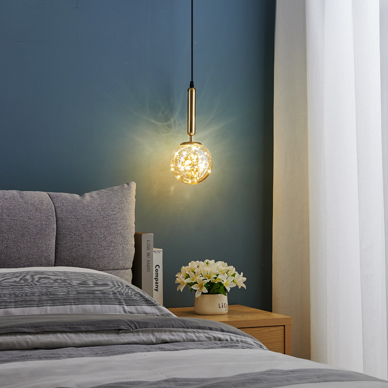 床头吊灯满天星ins个性创意卧室橱窗飘窗客厅北欧阳台过道小吊灯