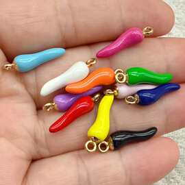 锌合金 滴油彩色小辣椒吊坠挂件 DIY饰品配件手工制作材料