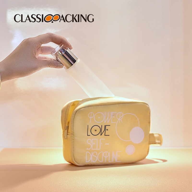 Bolsa de cosméticos portátil de estilo coreano simple bolsa de almacenamiento de cosméticos bolsa de lavado portátil con logotipo impreso