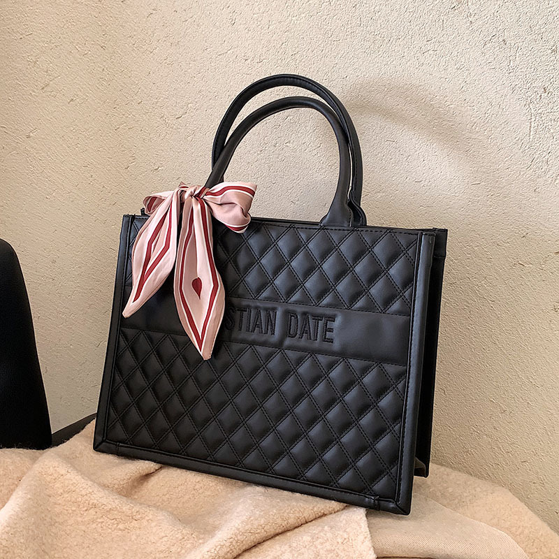 Bolsos para mujer 2024, nuevo estilo, bolso de mano con diseño de rombos, gran capacidad, bolso tote de color liso, texturizado, moderno, bolso bandolera.