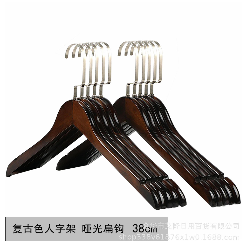 Percha de madera maciza percha de madera percha de ropa antideslizante sin huellas de almacenamiento de ropa de soporte de armario de dormitorio percha de secado gruesa