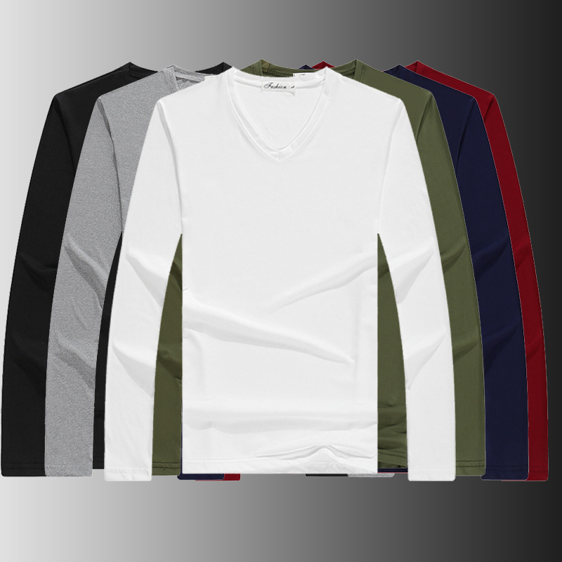 秋季大码装长袖t恤男韩版色圆领打底衫潮宽松体桖上衣厂家批发