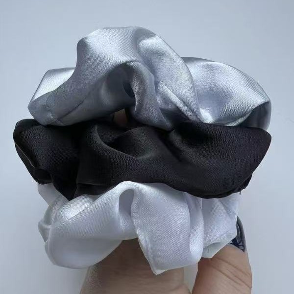 여성을 위한 국경 간 새틴 돼지 그릇 머리 반지 고급 단색 새틴 넥타이 로프 아마존 지방 소시지 Traceless 헤어 액세서리