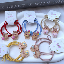 可爱透色卡皮巴拉双头绳ins女生发圈儿童扎头发皮筋卡通头饰发饰