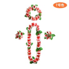 夏威夷12绿叶花环四件套活动节日装扮配饰运动会小学舞蹈创意道具