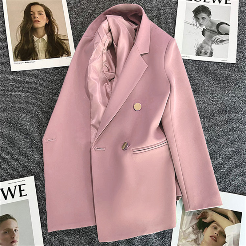 2025 Autumn New Women's Pink Blazer Versatile Slimming Trendy Streetwear Top
