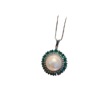 White earrings emerald from pearl, with gem, European style, wholesale