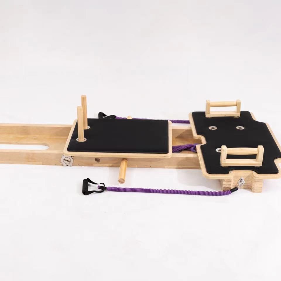 Wooden Foot Pedal Fitness Resistance Band Non-Slip Exercise Board for Strength Training Stretching Pilates Bed
