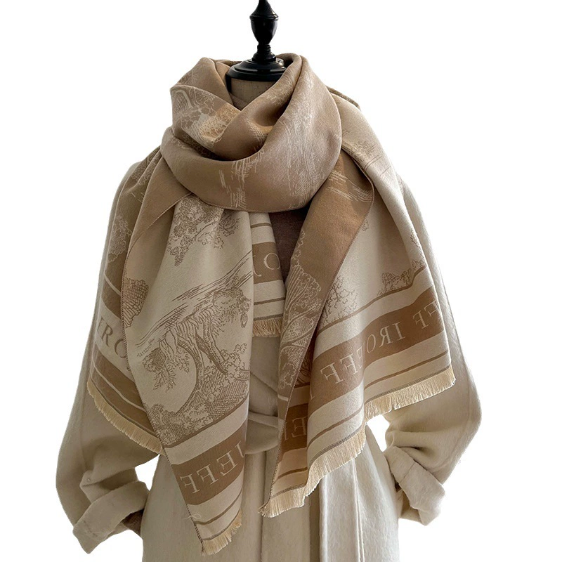 Sansui, warm long trend scarf made of faux fur for office