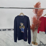 2025拉夫RL秋冬polo熊羊绒圆领针织长袖宽松英伦风减龄刺绣小熊卡