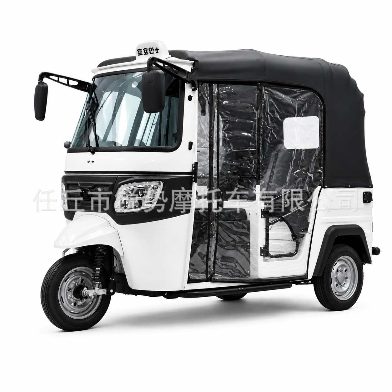 Fuel-powered three-wheeled motorcycle with canopy for passenger transport, Southeast Asian cross-border TUK-TUK passenger three-wheeled motorcycle