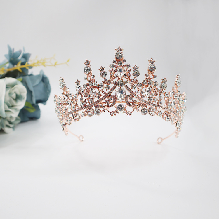 Coronas populares europeas y americanas, corona de princesa, corona de boda con diamantes de imitación, corona de cristal para novia, diadema para el cabello.