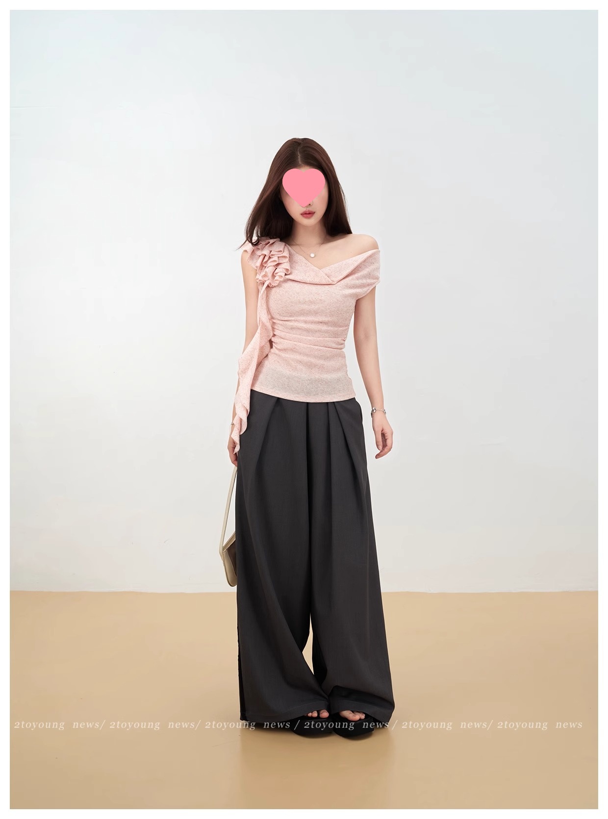 Asymmetric Ruffled Slim Tank Top