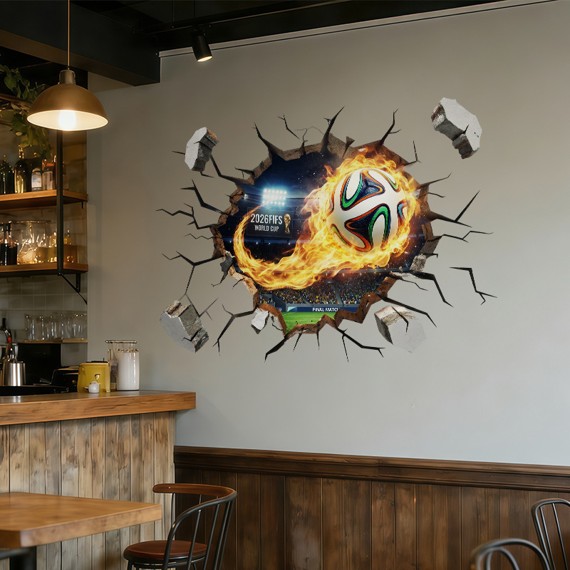 Cool 2026 World Cup in the Usa, Canada, and Mexico 3D Dynamic Football Static Wall Stickers for Cheering Atmosphere Decorations Cool 2026 World Cup in the Usa, Canada, and Mexico 3D Dynamic Football Static Wall Stickers for Cheering Atmosphere Decorations