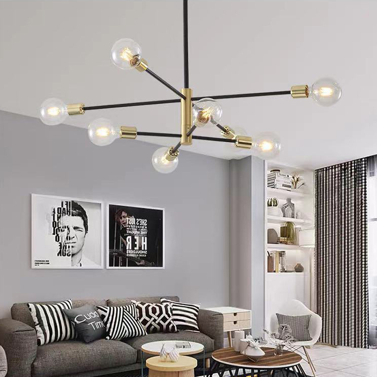 Cross-Border Scandinavian Living Room Chandelier Modern Simple Led Study Spider Lamp Creative Stylish Bedroom Chandelier Ceiling Lamp