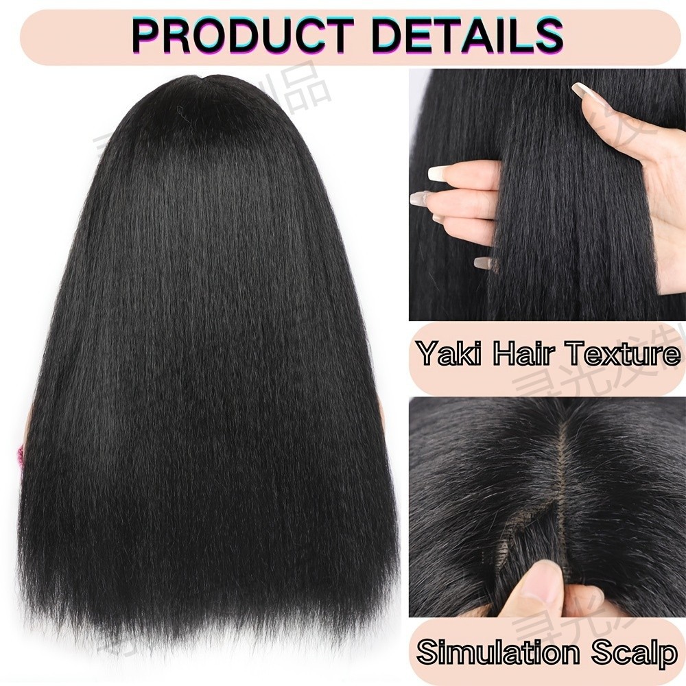 TEMUXIYIN venta caliente de pelucas de peloyaki, pelucas de pelo recto de 20 pulgadas, pelucas elásticas negras