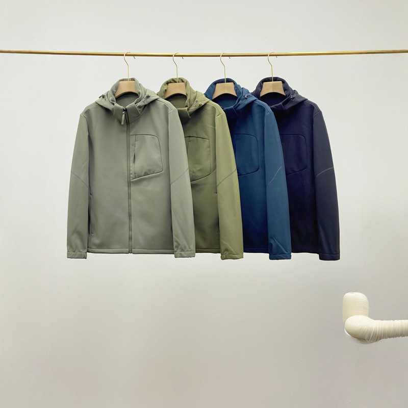 Dimoto! Same Style Men's Outdoor Windproof and Waterproof Casual Men's Soft Shell Jacket Fleece-Lined Hooded Jacket