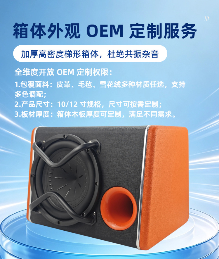 Source Factory Car Active Subwoofer 10inch Trunk Box Subwoofer 12V Super Bass Audio Wholesale Oem