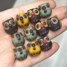 古法老琉璃猫头鹰随机DIY文玩佛珠饰品配饰手机链手链吊坠包挂项