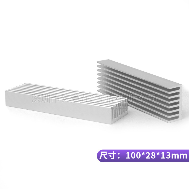 散热片铝合金100*28*13MM功放散热条铝型材散热器电子散热铝板
