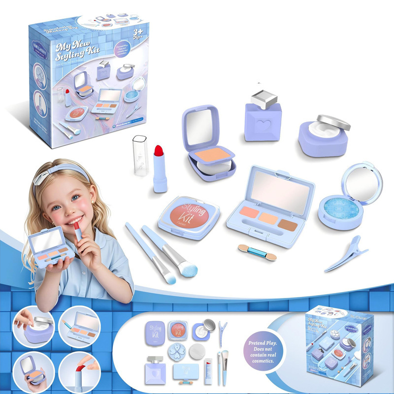 Navidad infantil imitación de sombras de ojos maquillaje juguetes de maquillaje para niñas en el hogar no borrable princesa maquillaje cubierta