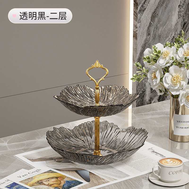 軽くて豪華な多層花びらトレイ、リビングルーム用の高級落下防止ドライフルーツトレイ、高級業務用デザートスナックトレイ|undefined