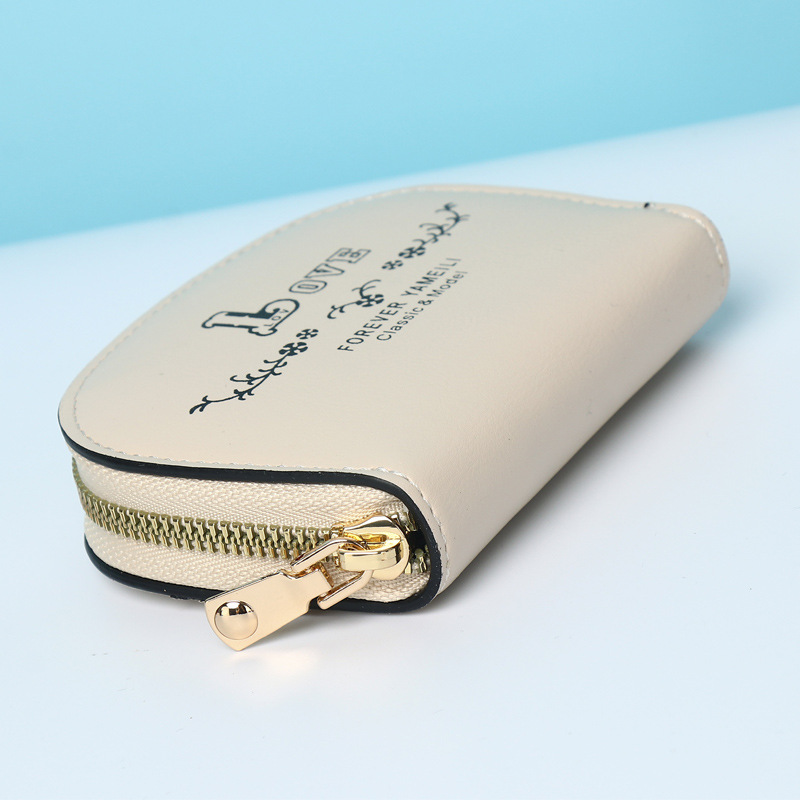 Cartera corta 2023 nueva moda de moda simple multi-Tarjeta semi-redondo tarjeta bolsa de mano con mini bolso de las mujeres