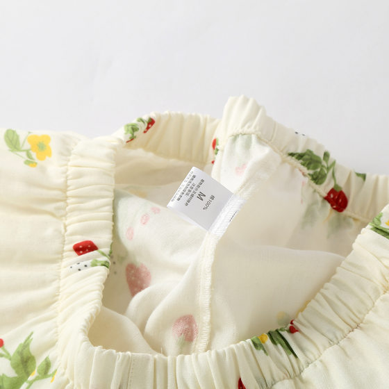 Pure Cotton Women's Pajamas Double-Layer Yarn Pastoral Style Spring and Autumn Summer Thin Long Sleeve Loose Pure Cotton Sweet Home Clothes suit