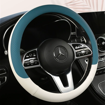 L Golf 7 Bora – Steering wheel cover - f08-peacock-blue-circle-xh-38cm