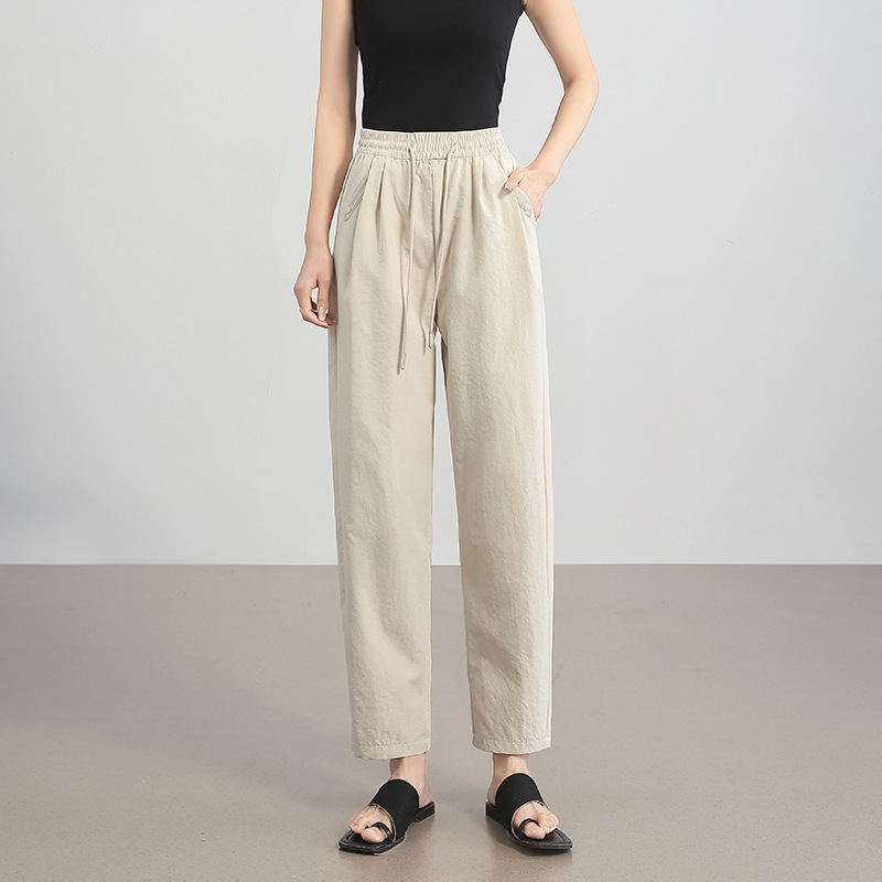 Ice Silk Casual Cargo Pants for Women, Summer High-Waisted Slimming Harem Pants, Petite Loose Slimming High-Waisted Carrot Pants, Long Pants Ice Silk Casual Cargo Pants for Women, Summer High-Waisted Slimming Harem Pants, Petite Loose Slimming High-Waisted Carrot Pants, Long Pants