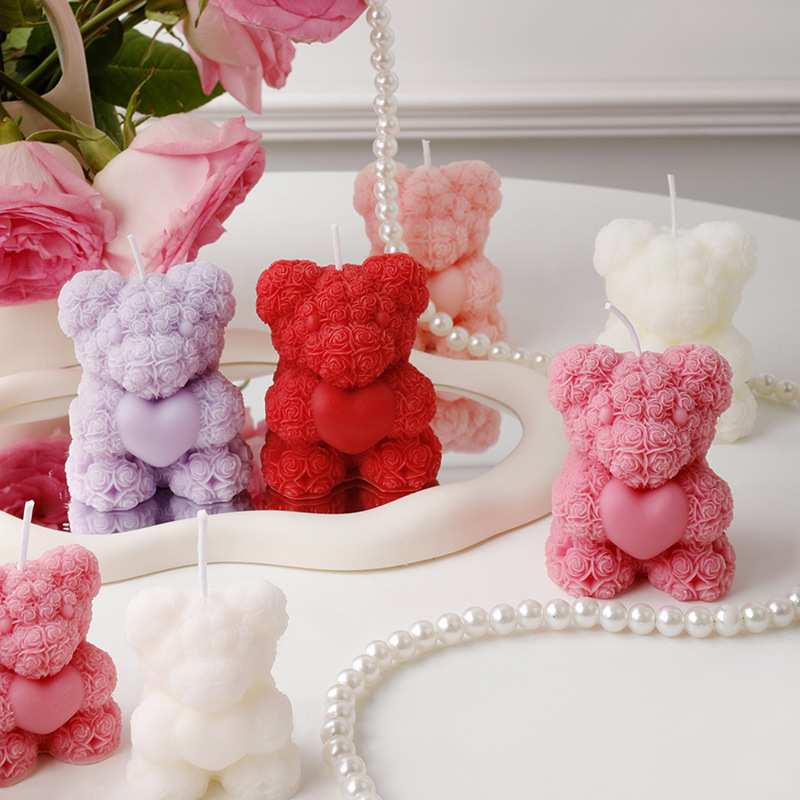 バレンタインデーのかわいいプレゼントバラの愛熊香薫ろうそくの親友の誕生日のお土産バレンタインデーの装飾|undefined