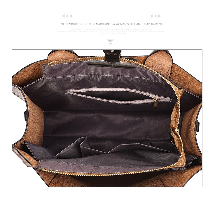 All Seasons Season Women's Gender Women's All Seasons Pu Leather Solid Color Vintage Style Square Zipper Shoulder Bag Bag Sets Handbag