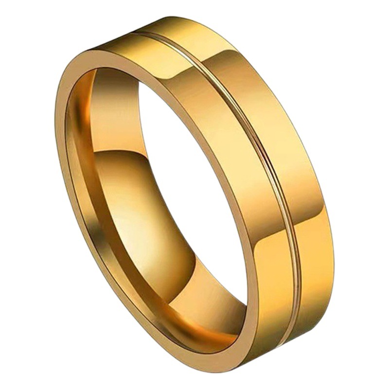 Europa y América nueva moda anillo de los hombres de acero inoxidable 6mm bola interior exterior plana línea media titanio fabricante de joyas de acero image 1