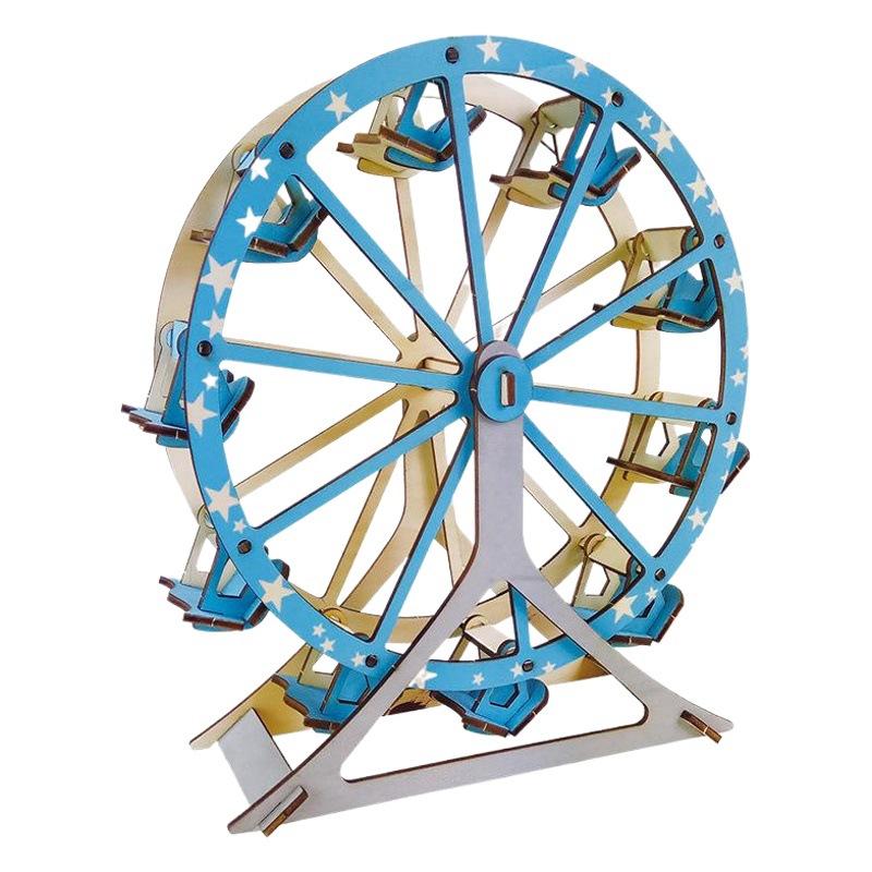 3d木製建築模型手作り木屋diy益智玩具卸売り