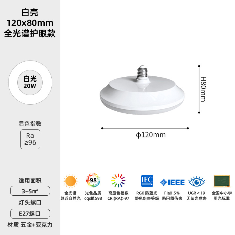 Bombilla de espectro completo tornillo E27 super brillante fuente de luz de protección de ojos lámpara de ahorro de energía lámpara de lámpara