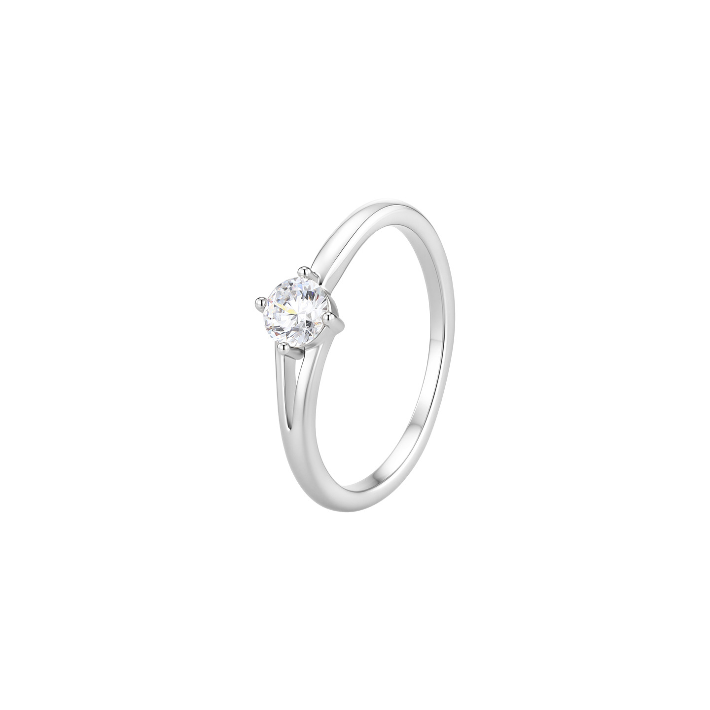 Anillo Solitario de Cuatro Garras de Aleación de Cobre, Galvanizado, para Uso Diario