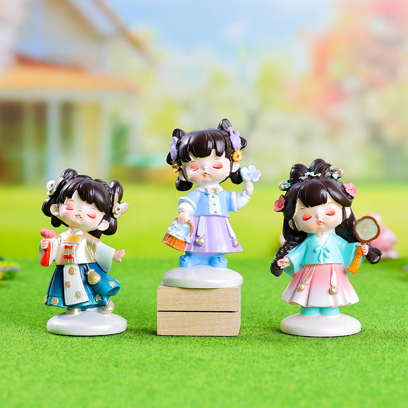 Creative Hot Ancient Rhyme Ancient Fragrance Anne Baby Blind Box Antique Girl Ornaments Trendy Play Hand-made Bedroom Decoration Gifts