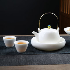 德化白瓷玉瓷茶壺陶瓷功夫茶具手工側把壺家用泡茶壺承羊脂玉單壺