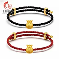 Shuibei Золото оптом золото 999 счастливая сумка Переводные бусины 3D жесткий Jinfu слово кошелек Ручная строка паспарту браслет сделай сам