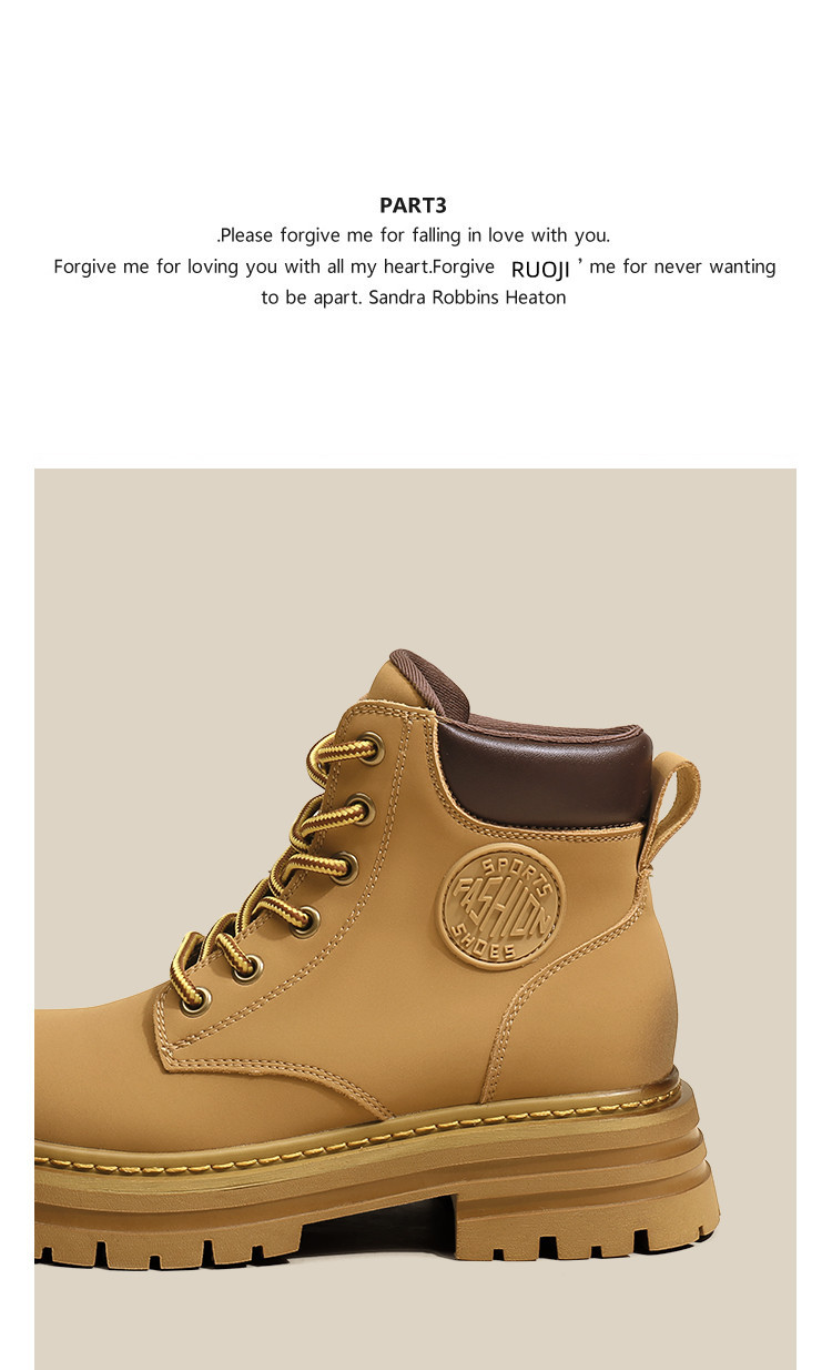 Women's Martin Boots Thick Soled British Style Casual Work Boots_voghion.com