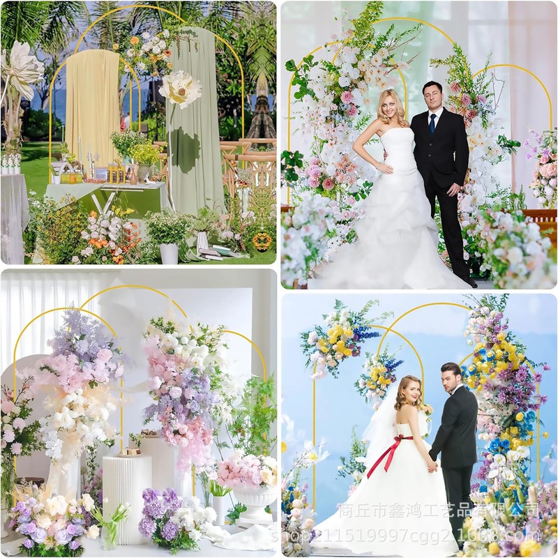 結婚式の小道具アイアンゴールドスリーピースカーブシェルフ結婚式のウェルカムオーナメントフラワースタンドバルーンアーチステージスタンド|undefined