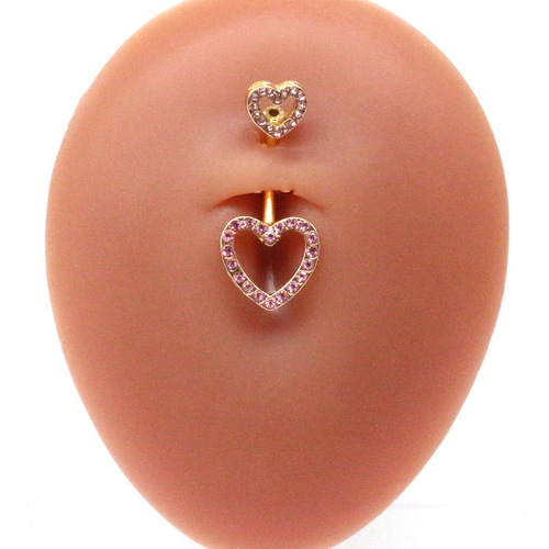Gabby European and American cross-border heart-shaped navel ring pearl navel ring navel ornament navel nail human body piercing jewelry manufacturer