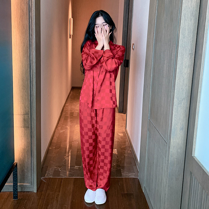 Pajamas women's thin two-piece suit ladies summer large size